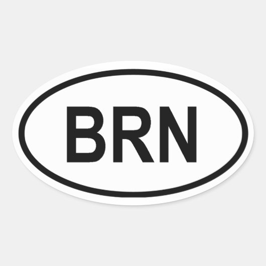 バーレーン「BRN」 楕円形シール (正面)