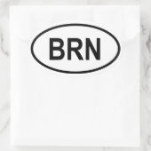 バーレーン「BRN」 楕円形シール (バッグ)