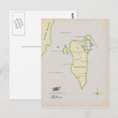 バーレ図解入りの、写真付きのンの地図 ポストカード (正面/裏面)