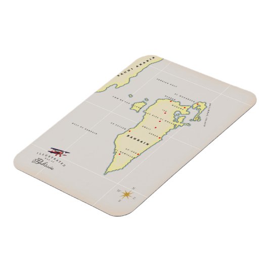 バーレ図解入りの、写真付きのンの地図 マグネット (左側)