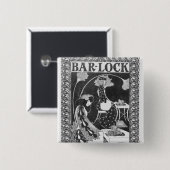 バーロックのタイプライター、c.1895のための広告 缶バッジ (正面&裏面)