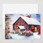 バーンと雪の予算クリスマス シーズンカード (正面/裏面)