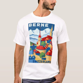 バーンの~のスイス連邦共和国の~Vintageのスイス人旅行 Tシャツ