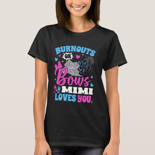 バーンアウトかリボン Mimi Loves You 性別お披露目 Tシャツ (正面)
