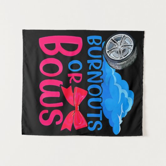 バーンアウトまたはボウジェンダーパーティーママまたはパパを明らかにする タペストリー (正面(横))