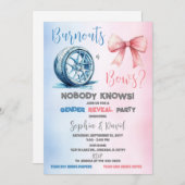 バーンアウトまたはボーダー性別の表示パーティー 招待状 (正面/裏面)