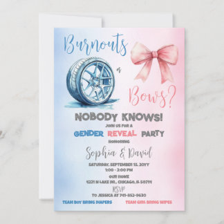 バーンアウトまたはボーダー性別の表示パーティー 招待状