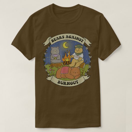 バーンアウトキャンプファイヤーに対するクマ Tシャツ (デザイン正面)