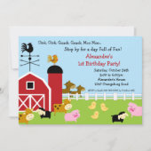 バーンアニマルおもしろい誕生パーティー 招待状 (正面)