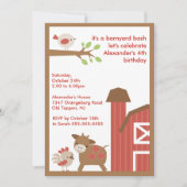 バーンアニマルおもしろい誕生パーティー 招待状 (正面)