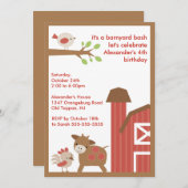 バーンアニマルおもしろい誕生パーティー 招待状 (正面/裏面)