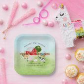 バーンアニマルズベビーシャワー紙カップ ペーパープレート (パーティー)