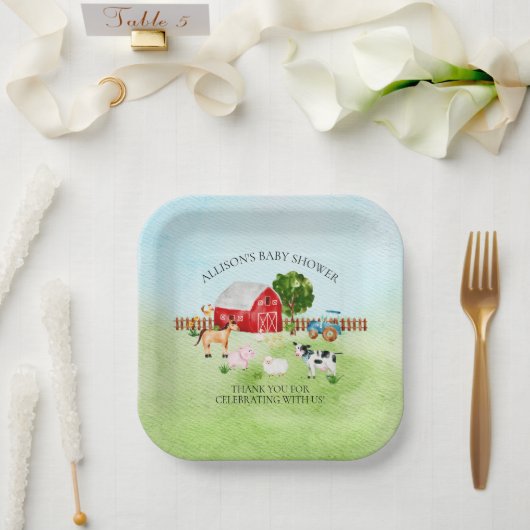 バーンアニマルズベビーシャワー紙カップ ペーパープレート (ウェディング)