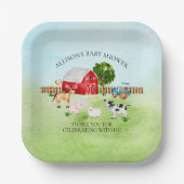 バーンアニマルズベビーシャワー紙カップ ペーパープレート (正面)