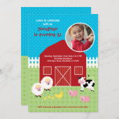 バーンアニマルズ誕生日フォト招待状 招待状 (正面/裏面)