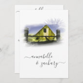 *～*バーンアメリカ国旗RSVP QR AR19 結婚 招待状 (正面/裏面)