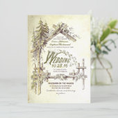 バーンインザウッズ素朴結婚式招待状 招待状 (スタンド正面)