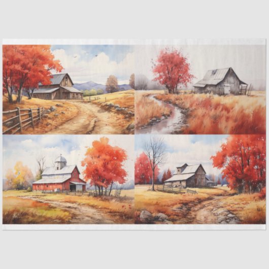 バーンイン秋コラージュ1デクページ紙 薄葉紙 (正面)