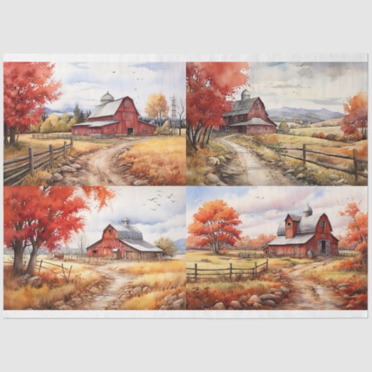 バーンイン秋コラージュ2デクページ紙 薄葉紙 (正面)