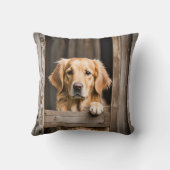 バーンウィンドウにゴールデンレトリバー クッション (裏面)