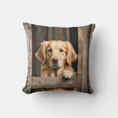 バーンウィンドウにゴールデンレトリバー クッション (正面)
