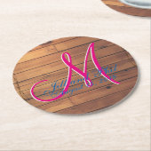 バーンウォール3Dモノグラム ラウンドペーパーコースター (アングル)