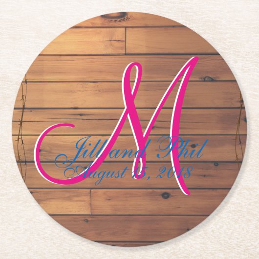 バーンウォール3Dモノグラム ラウンドペーパーコースター (正面)