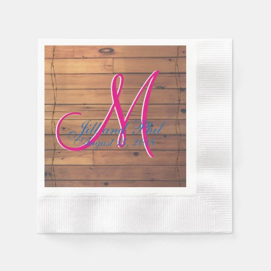 バーンウォール3Dモノグラム 縁ありカクテルナプキン (正面)