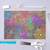 バーンウカラフルィードに輝くレースのよう雪の結晶 薄葉紙 (クラフト)