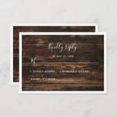 バーンウッシンプルドヴィンテージウェディング 出欠カード (正面/裏面)