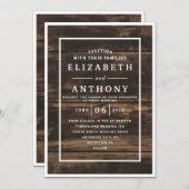 バーンウッシンプルドヴィンテージウェディング 招待状 (正面/裏面)