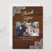 バーンウッドとヴィンテージレ結婚ースのサンキューカード 招待状 (正面)