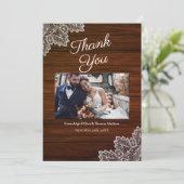 バーンウッドとヴィンテージレ結婚ースのサンキューカード 招待状 (スタンド正面)
