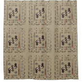 バーンウッドと西ロデオのカウボーイスパウズ縁ど シャワーカーテン (正面)