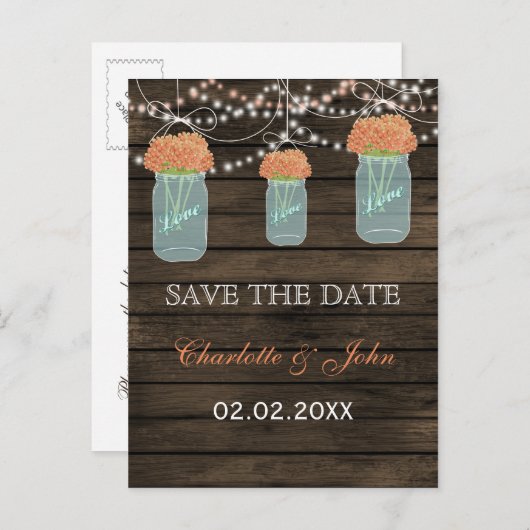 バーンウッドのサンゴの花のメイソンの日救付 案内ポストカード (正面/裏面)