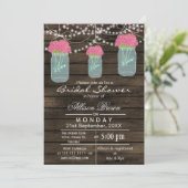 バーンウッドのブルーメイソンジャール素朴なブライダルシャワー 招待状 (スタンド正面)