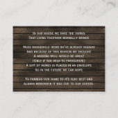 バーンウッドのメイスンの瓶は、ピンクの花は良く願う エンクロージャーカード (裏面)