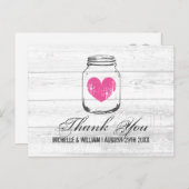 バーンウッドの素朴なメイソン結婚のサンキューカード ポストカード (正面/裏面)