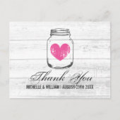 バーンウッドの素朴なメイソン結婚のサンキューカード ポストカード (正面)