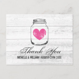 バーンウッドの素朴なメイソン結婚のサンキューカード ポストカード