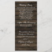 バーンウッドの素朴な秋の結婚式プログラム茶の長さ プログラム (裏面)