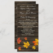 バーンウッドの素朴な秋の結婚式プログラム茶の長さ プログラム (正面/裏面)