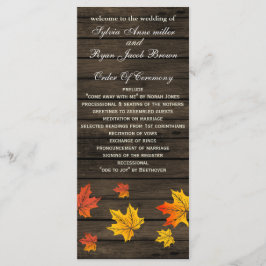 バーンウッドの素朴な秋の結婚式プログラム茶の長さ プログラム