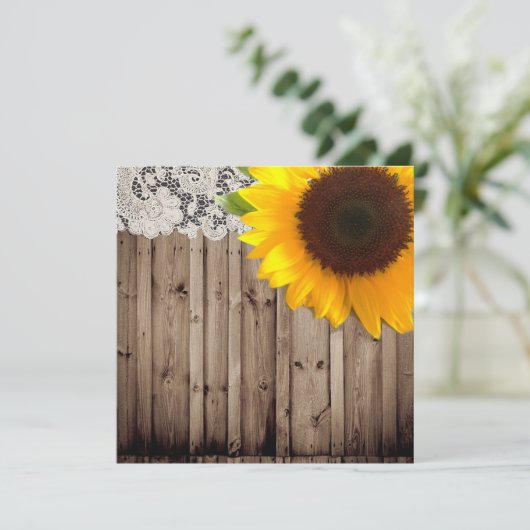 バーンウッドひまわり結婚の田舎の結婚式 招待状 (スタンド正面)