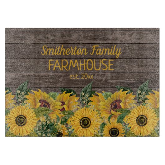 バーンウッドイエローサンフラワーファミリーファームハウス カッティングボード (正面)