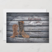 バーンウッドウエスタンカウボーイ結婚ズリハーサルディナー 招待状 (裏面)