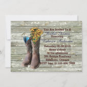 バーンウッドカウボーイブーツウエスタンブライダルシャワー 招待状 (裏面)