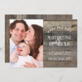 バーンウッドカントリー素朴なメリークリスマスの写真 シーズンカード (正面/裏面)