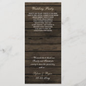 バーンウッドキャンピング素朴マウンテンウェディングプログラム プログラム (裏面)