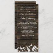 バーンウッドキャンピング素朴マウンテンウェディングプログラム プログラム (正面/裏面)